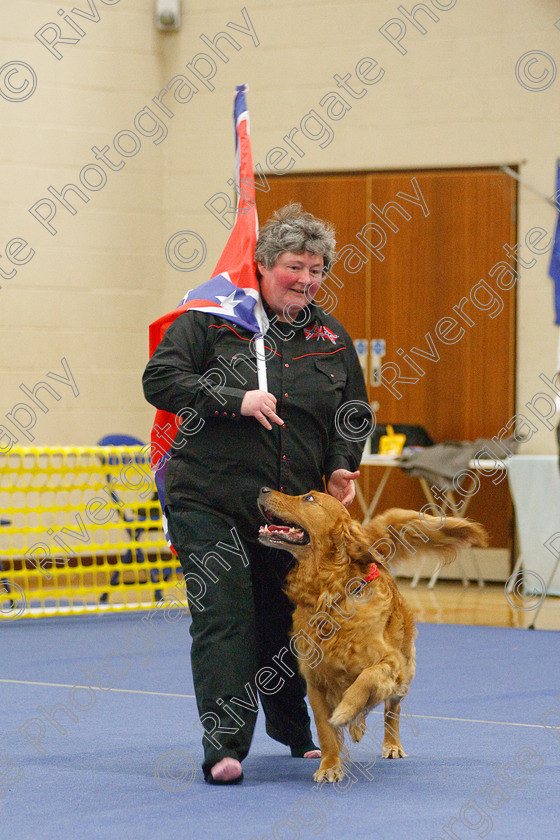 AWC 5762 
 Keywords: 2009, Barnard Castle, Bennett, Chris, County Durham, DL12 8DS, Jenakir Go For Gold, May, Northern Mutts N Music, Novice Heelwork to Music, Royal Canin, Strathmore Road, Teesdale Sports Centre, canine freestyle, competition, golden retriever, heelwork to music