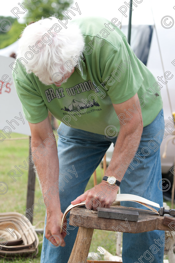 AWC 5144 
 Keywords: 1066 Country trugs, 2010, Ardingly, Hastings, John Carnell, Smallholders Show, gardening, july, willow and chestnut steamed Sussex Garden trug, wooden basket